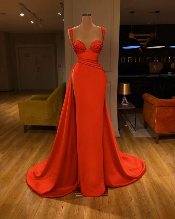 sweetheart prom dresses, satin evening dresses, a line evening dresses, pleats prom dresses,DS5043