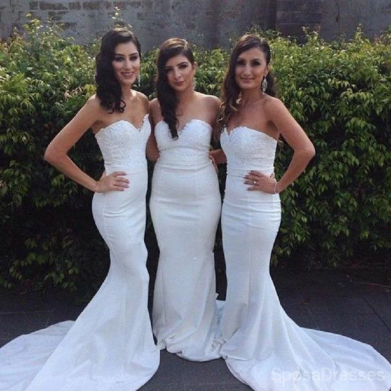 Beautiful White Sweet Heart Mermaid Sexy Bridesmaid Dresses, WG176