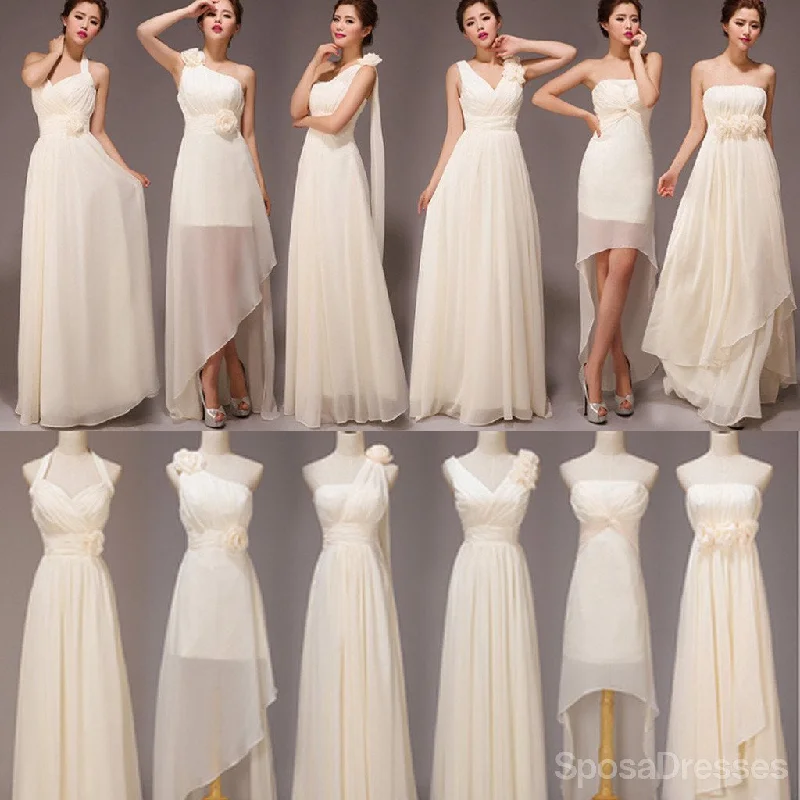 Mismatched Pretty Chiffon Long Different Styles A Line Bridesmaid Dresses, WG118