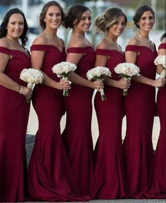 Off Shoulder Bridesmaid Dresses Mermaid