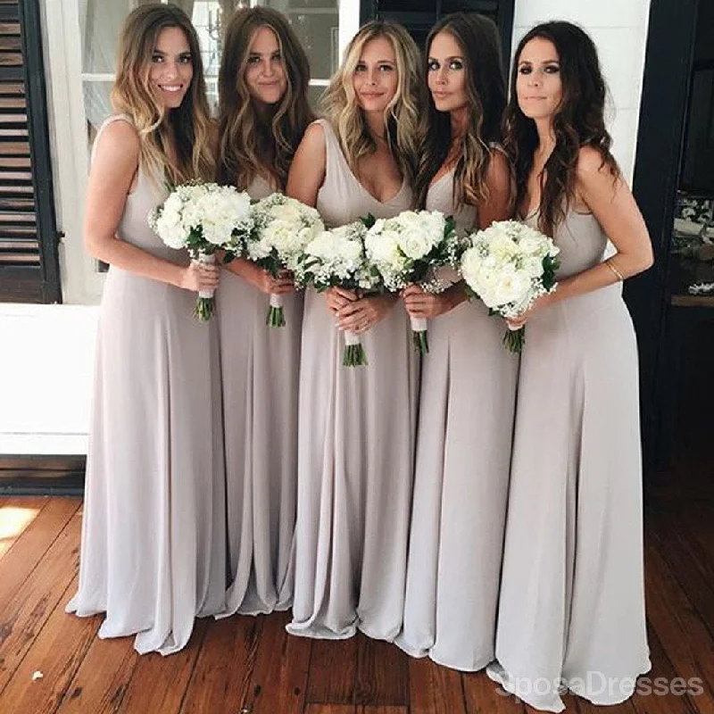 On Sale V Neck Elegant Formal A Line Custom Make Bridesmaid Dresses, WG165