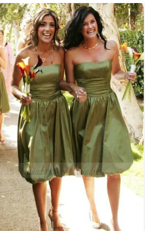 Strapless Bridesmaid Dresses Knee Length