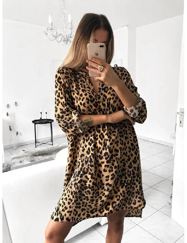 Murphy Printed Leopard Tie Dress